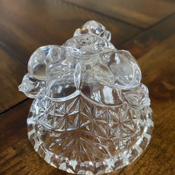 Vintage Hofbauer Byrdes Crystal Trinket Bowl Clear 3 Footed Bird Design Mini - Picture 8 of 10